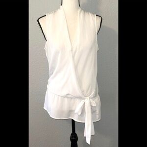 Michael Kors White Wrap Top